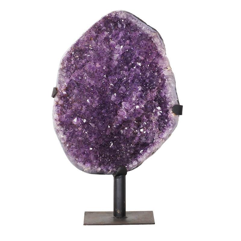 Amethyst Druze Cluster on Metal Stand - 10.44kg - Stands - Divine Decor Co.