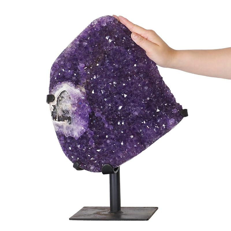 Amethyst Druze Cluster on Metal Stand - 12.88kg - Stands - Divine Decor Co.