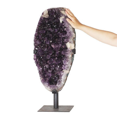 Amethyst Druze Cluster on Metal Stand - 20.14kg - Stands - Divine Decor Co.