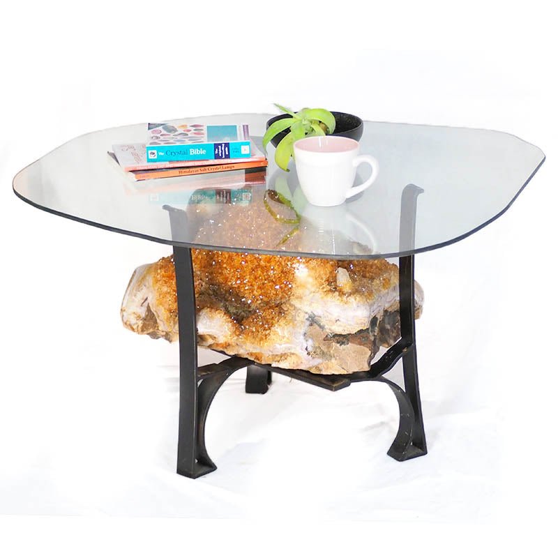 Citrine Crystal Geode Specimen Table - 57.46kg - Crystal Geode - Divine Decor Co.