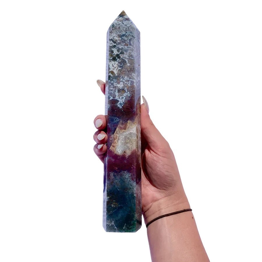 Druzy Ocean Jasper Tower - 25.4cm - Tower - Divine Decor Co.