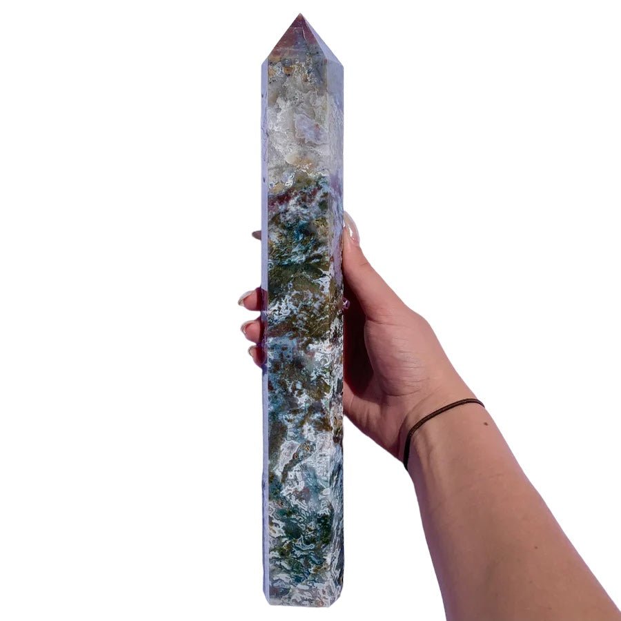 Druzy Ocean Jasper Tower - 33.4cm - Tower - Divine Decor Co.