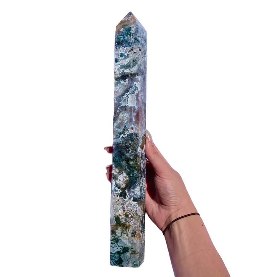 Druzy Ocean Jasper Tower - 35.6cm - Tower - Divine Decor Co.