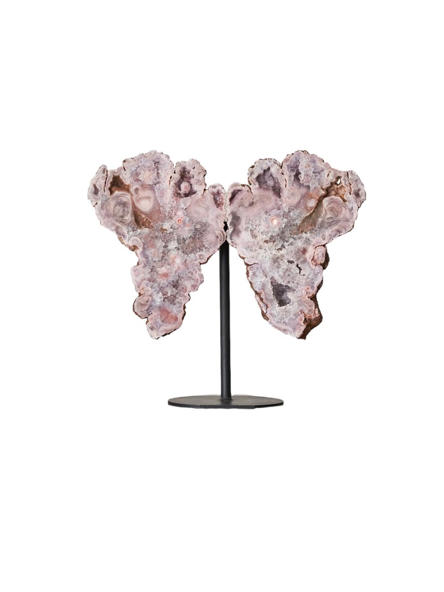 Pink Amethyst Butterfly on Metal Stand - 23.79kg - Stands - Divine Decor Co.