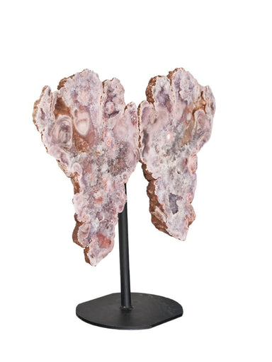 Pink Amethyst Butterfly on Metal Stand - 23.79kg - Stands - Divine Decor Co.