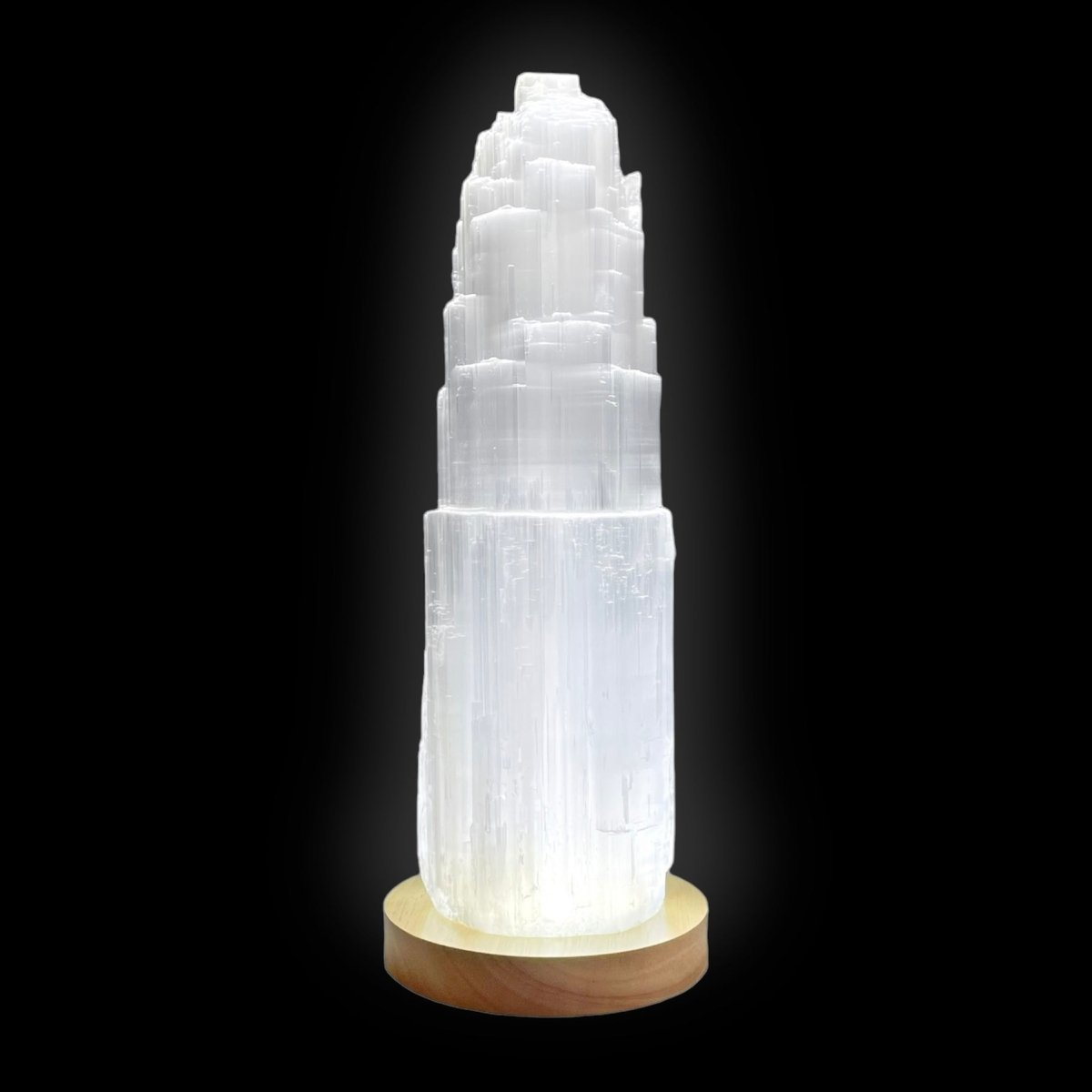 Selenite Lamp - 30cm - Lamp - Divine Decor Co.