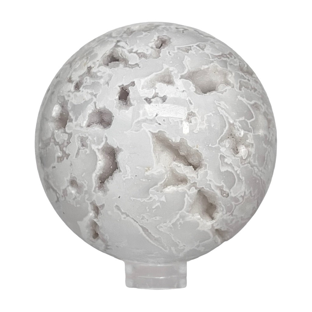 White Agate Sphere - 5.8cm - Divine Decor Co.